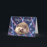 Hedgehog Holiday Kaart<br><div class="desc">Wat is er feestelijker dan een egel op een laserachtergrond? Niets. Je vrienden en familie zullen blij zijn om zo'n unieke en leuke kaart te ontvangen.</div>