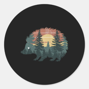 Hedgehog Hunting Wandelen Outdoor Camping Forest M Ronde Sticker