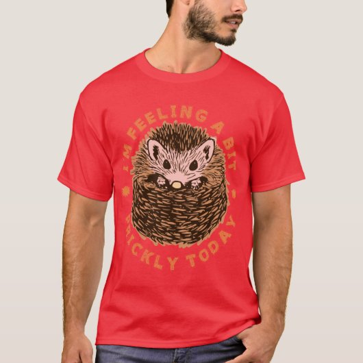 Hedgehog Im Feeling A Bit Pricklyoday retro T-shirt (Voorkant)