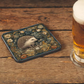 Hedgehog in de Forest William Morris stijl Bier Onderzetter
