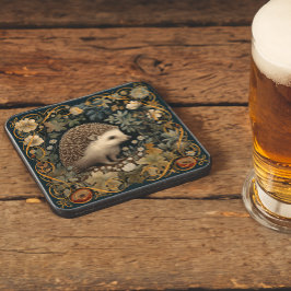 Hedgehog in de Forest William Morris stijl Bier Onderzetter