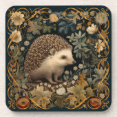 Hedgehog in de Forest William Morris stijl Bier Onderzetter (Voorkant)