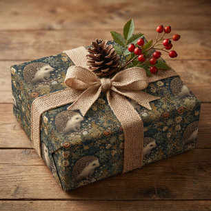 Hedgehog in de Forest William Morris stijl Cadeaupapier