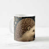 Hedgehog in de Forest William Morris stijl Koffiemok (Voorkant links)
