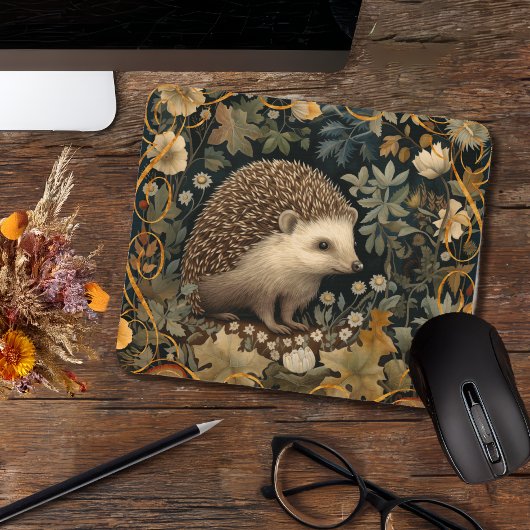 Hedgehog in de Forest William Morris stijl Muismat