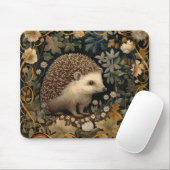 Hedgehog in de Forest William Morris stijl Muismat (Met muis)