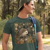 Hedgehog in de Forest William Morris stijl T-shirt