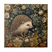 Hedgehog in de Forest William Morris stijl Tegeltje (Voorkant)