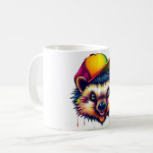 Hedgehog in een honkbal Pet Fun Design Koffiemok (Voorkant links)