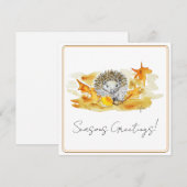 Hedgehog In Fall Leaves Feestdagenkaart (Voorkant / Achterkant)