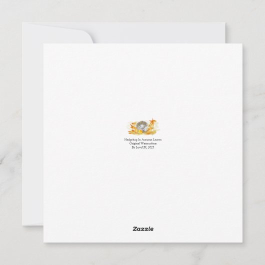 Hedgehog In Fall Leaves Feestdagenkaart (Achterkant)