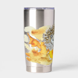 Hedgehog In Fall Leaves Geïsoleerde Drinkbeker