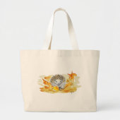 Hedgehog In Fall Leaves Grote Tote Bag (Voorkant)