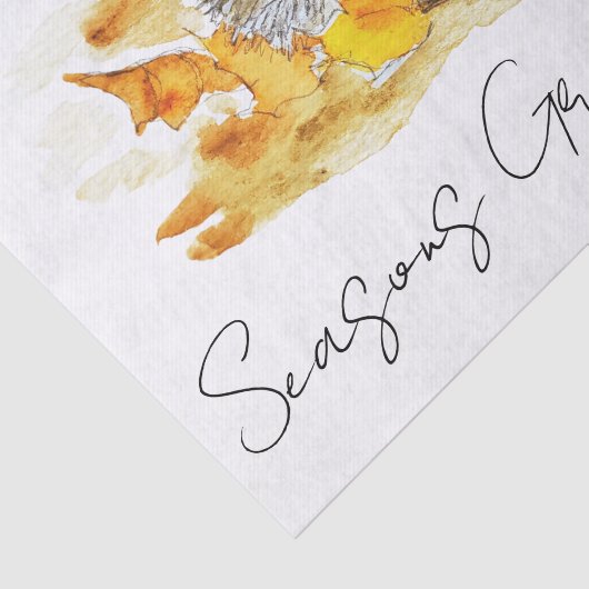 Hedgehog In Fall Leaves Tissuepapier (Detail)