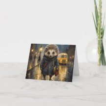 Hedgehog in het ontwerp van de waterverf mist