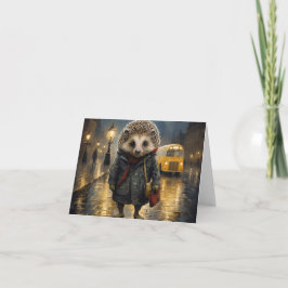 Hedgehog in het ontwerp van de waterverf mist kaart
