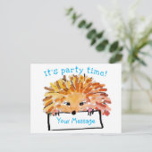 Hedgehog  Kinderuitnodiging Uitnodiging Briefkaart (Staand voorkant)