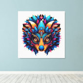 Hedgehog Kleurrijke Pop Art Canvas Afdruk (Insitu (Houten vloer))