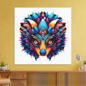 Hedgehog Kleurrijke Pop Art Canvas Afdruk (Insitu (Woonkamer))