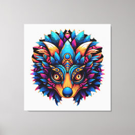 Hedgehog Kleurrijke Pop Art Canvas Afdruk