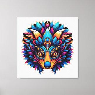 Hedgehog Kleurrijke Pop Art Canvas Afdruk