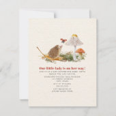 Hedgehog Ladybug Mushroom Woodland Baby shower Kaart (Voorkant)