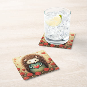 Hedgehog liefde 2 kartonnen onderzetters