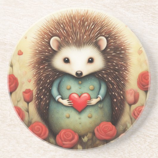 Hedgehog liefde 2 zandsteen onderzetter (Voorkant)