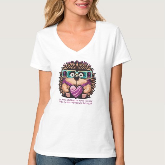 Hedgehog Liefde Bericht T-shirt (Voorkant)