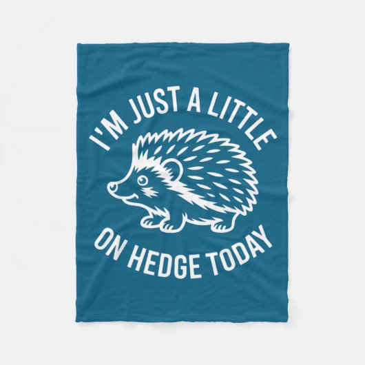 Hedgehog Lover Animal Pun I'm Just A Little On Hed Fleece Deken (Voorkant)