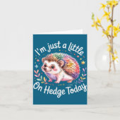 Hedgehog Lover Animal Pun I'm Just A Little On Hed Kaart (Gele Bloem)