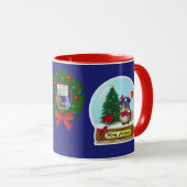 Hedgehog Mail Carrier Snow Wereldbol Mok (Voorkant rechts)