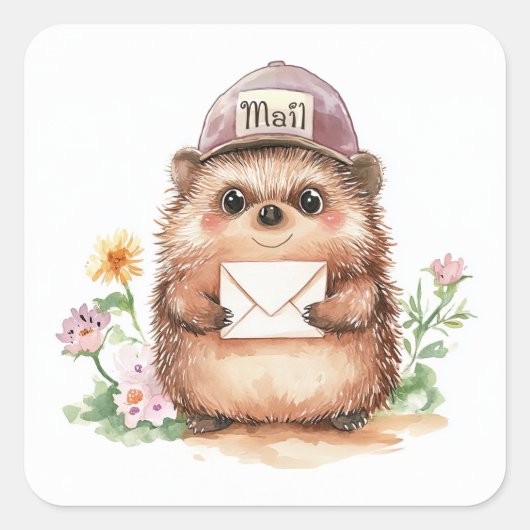 Hedgehog Mail - Envelope Stickers (Voorkant)