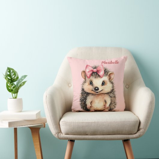 Hedgehog Meisjes Gepersonaliseerd Kussen (Stoel)