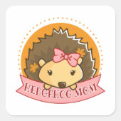 Hedgehog Mom Vierkante Sticker (Voorkant)