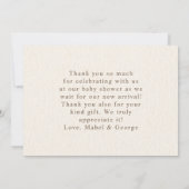 Hedgehog Mushroom Grasshopper Baby shower Bedankkaart (Achterkant)