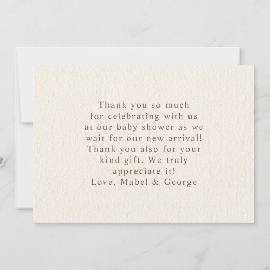 Hedgehog Mushroom Grasshopper Baby shower Bedankkaart (Achterkant)