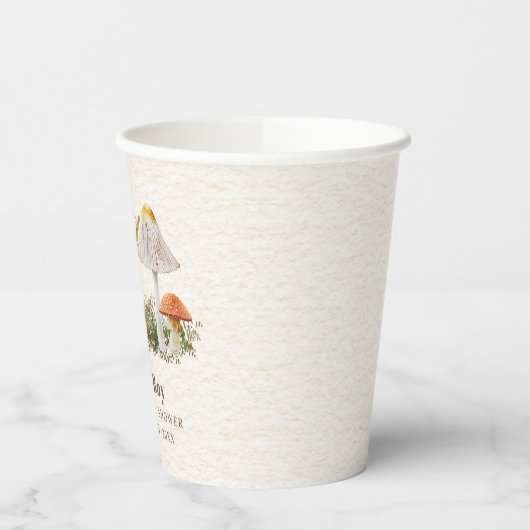 Hedgehog Mushroom Grasshopper Woodland Baby shower Papieren Bekers (Links)