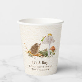 Hedgehog Mushroom Grasshopper Woodland Baby shower Papieren Bekers