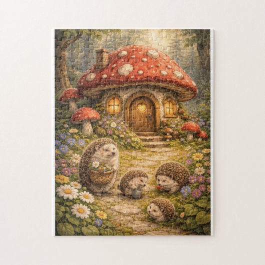 Hedgehog Mushroom Home Legpuzzel (Verticaal)