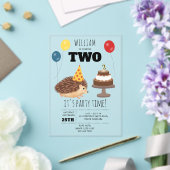 Hedgehog Mushroom Woodland Forest Funny Birthday Acryl Uitnodigingen (Insitu (Huwelijk))