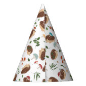 Hedgehog Mushroom Woodland Forest Funny Birthday Feesthoedjes (Achterkant)