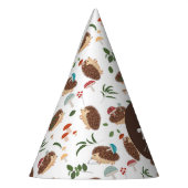 Hedgehog Mushroom Woodland Forest Funny Birthday Feesthoedjes (Links)
