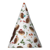 Hedgehog Mushroom Woodland Forest Funny Birthday Feesthoedjes (Rechts)