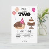 Hedgehog Mushroom Woodland Forest Funny Birthday Kaart (Staand voorkant)