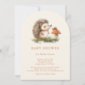 Hedgehog Mushroom Woodland Herfst Genderneutraal Kaart (Voorkant)