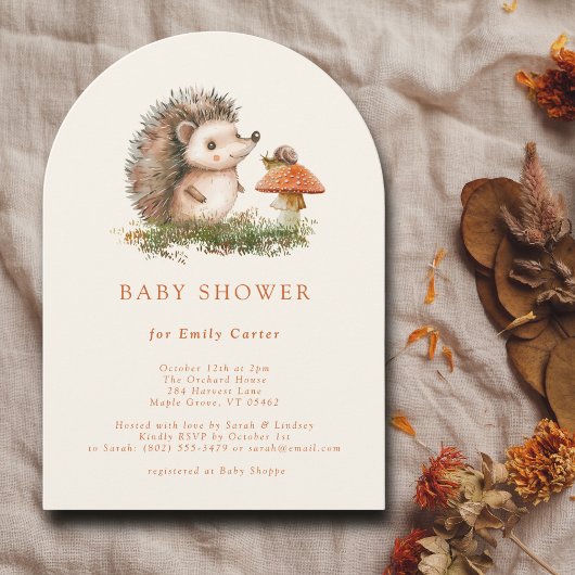 Hedgehog Mushroom Woodland Herfst Genderneutraal Kaart