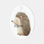 Hedgehog Name Metalen Ornament (Voorkant links)