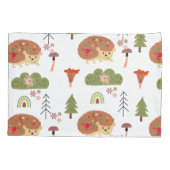 Hedgehog Natuur Bloemen Regenboog Patroon Kussensloop (Achterkant)