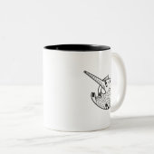 Hedgehog oldchool poster grafische stijl tweekleurige koffiemok (Voorkant rechts)